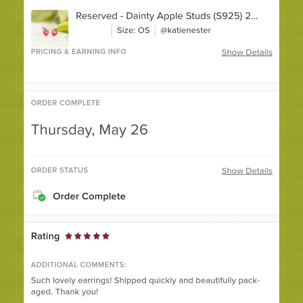 Dainty Apple Studs (S925) - Only 4 left! - Picture 8 of 10